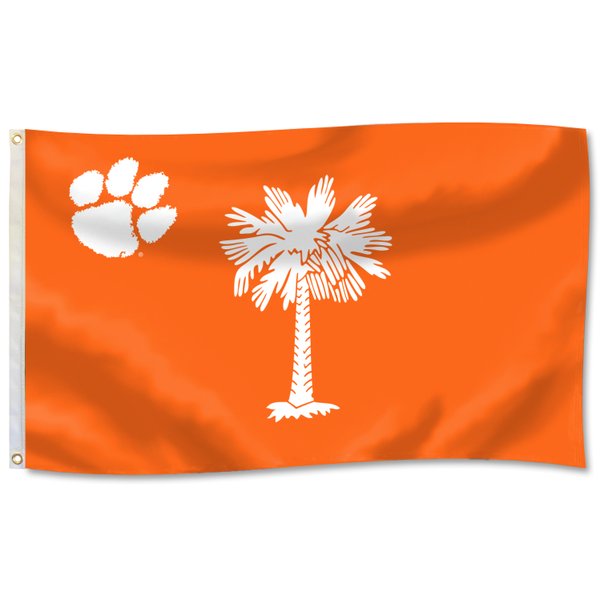 Clemson Durawave Palmetto Paw Flag