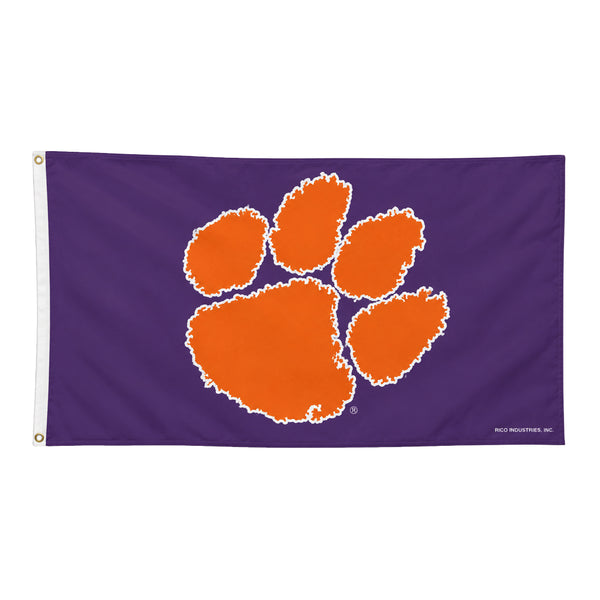 Clemson Elevated Paw Banner Flag - PURPLE