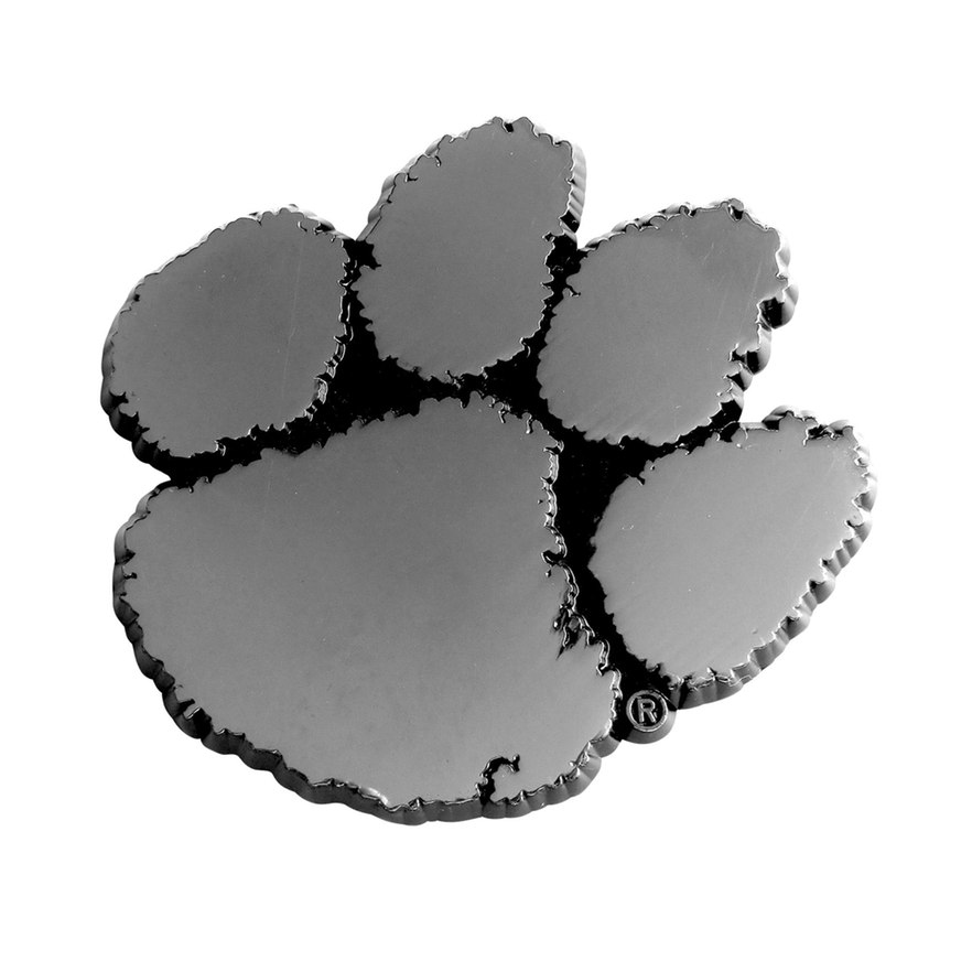 Clemson Embossed Paw Auto Emblem - SILVER