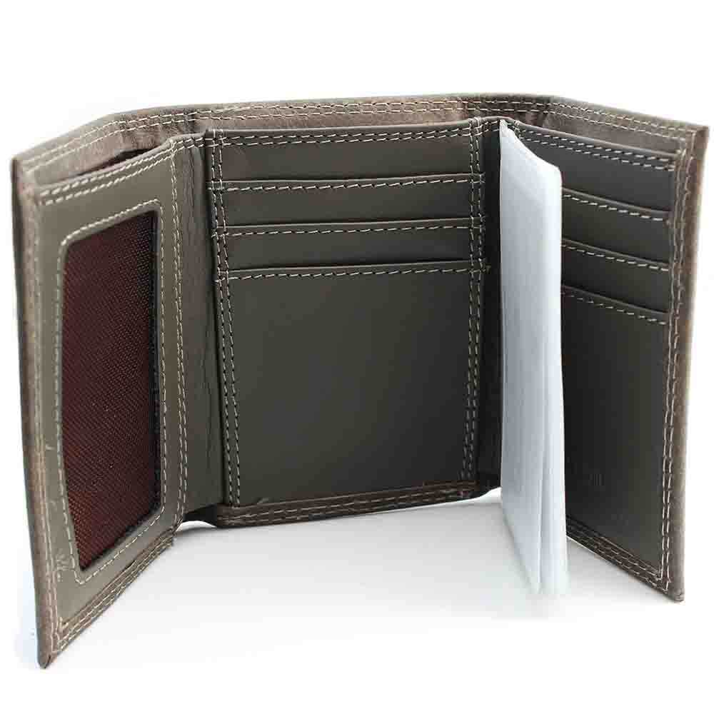 Clemson Embossed Trifold Wallet - MD GREY