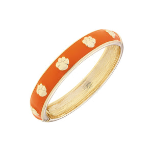 Clemson Enamel Logo Hinge Bracelet - ORANGE