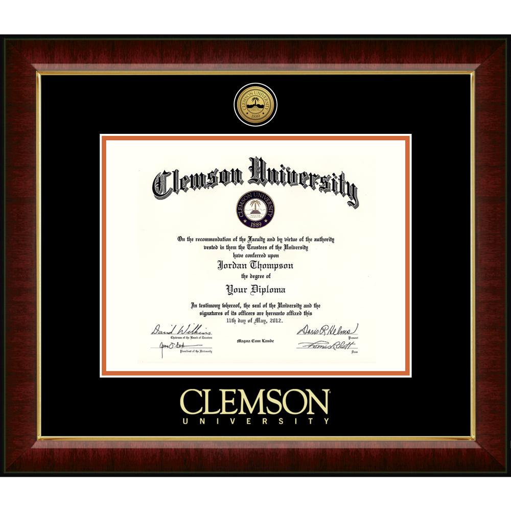 Clemson Engraved Murano Diploma Frame