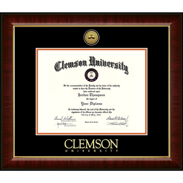 Clemson Engraved Murano Diploma Frame