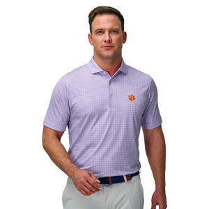 Clemson Fairway & Greene Bixby Print Polo - LT PURPLE