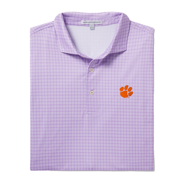 Clemson Fairway & Greene Bixby Print Polo - LT PURPLE