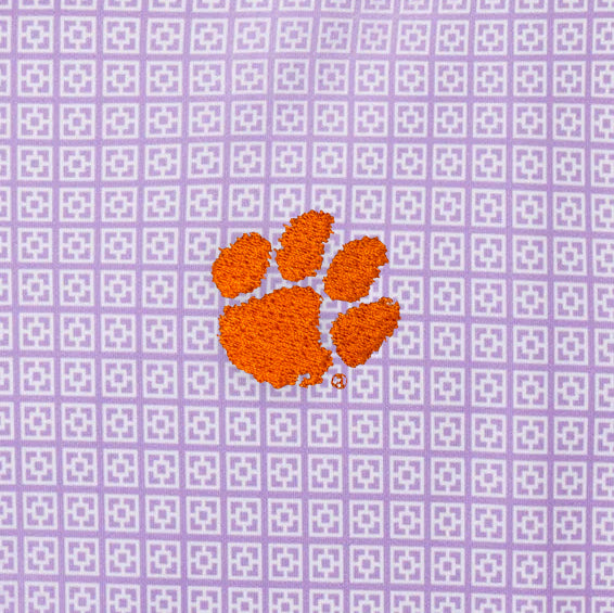 Clemson Fairway & Greene Bixby Print Polo - LT PURPLE