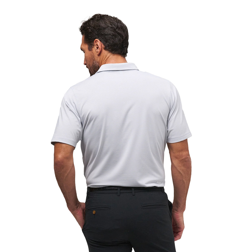 Clemson Fairway & Greene Bryan Stripe Polo - LT GREY
