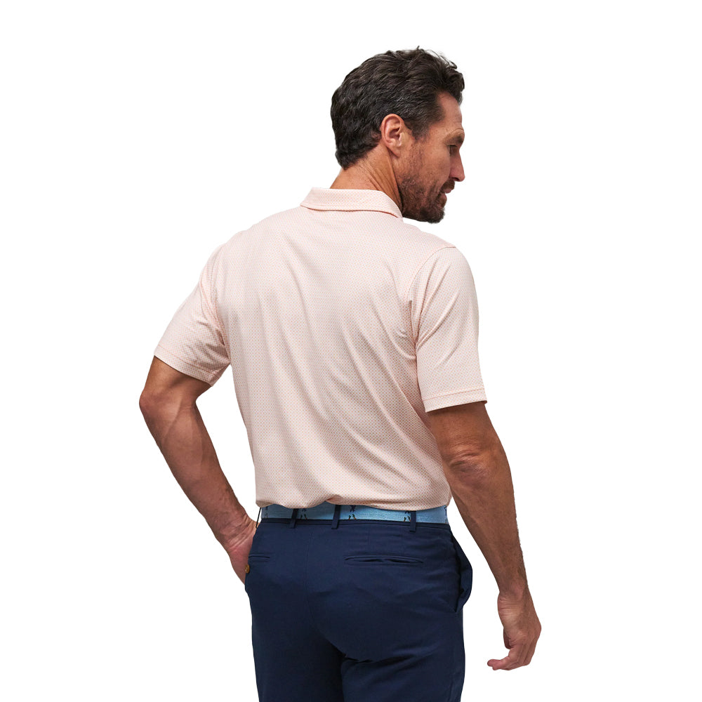 Clemson Fairway & Greene Essex Print Polo - LT ORANGE