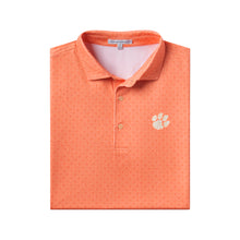 Clemson Fairway & Greene Fremont Palm Print Polo - LT ORANGE