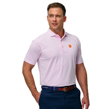 Clemson Fairway & Greene Pink Bryant Stripe Polo - PINK