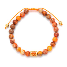 Clemson FanDrip Bead and Gold Adjustable Bracelet  - ORANGE