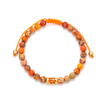 Clemson FanDrip Bead and Gold Adjustable Bracelet 
