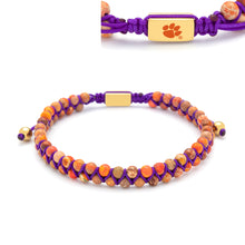 Clemson FanDrip Gold Paw Bead Bracelet