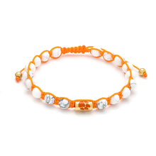 Clemson FanDrip Gold and White Bead Paw Bracelet