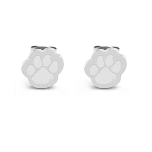 Clemson FanDrip Stainless Paw Earrings - SILVER