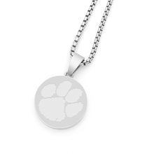 Clemson FanDrip Stainless Paw Necklace - SILVER