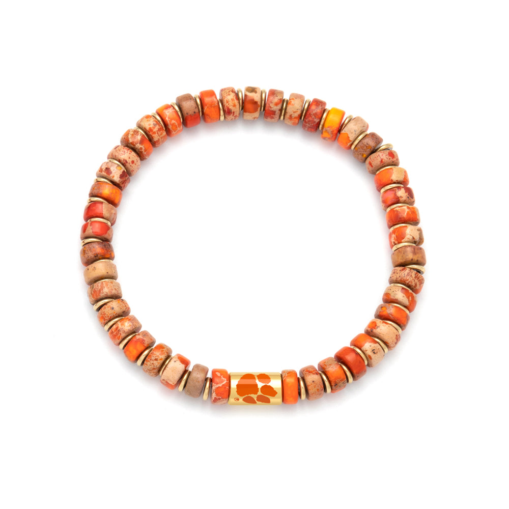 Clemson FanDrip Stretch Bead Bracelet