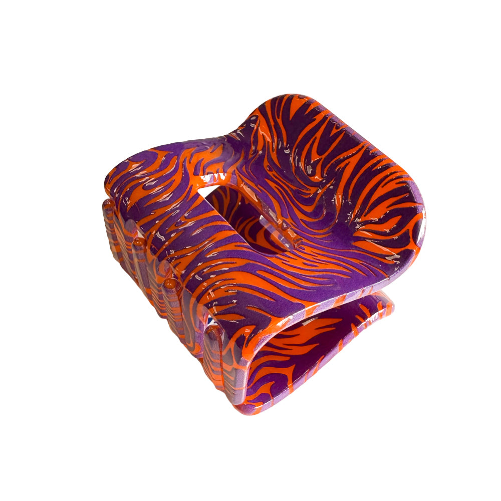 Clemson Fizzy Wild Stripes Claw Clip