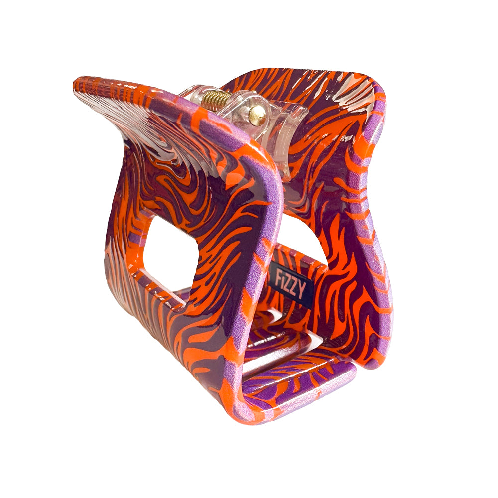 Clemson Fizzy Wild Stripes Claw Clip