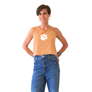 Clemson Flying Colors Women's Brie Cropped Tank - ORANGE