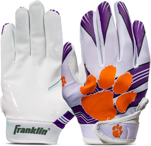 Clemson Franklin Youth Receiver Gloves - WHITE