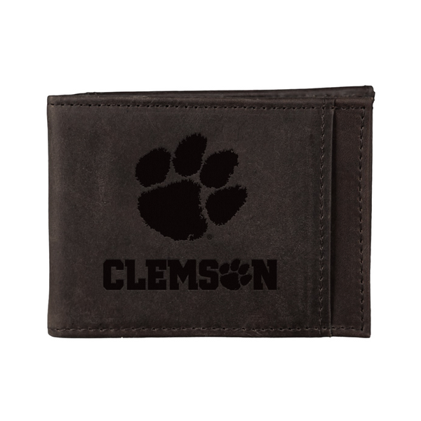 Clemson Front Pocket Paw Hammer RFID Wallet - BROWN