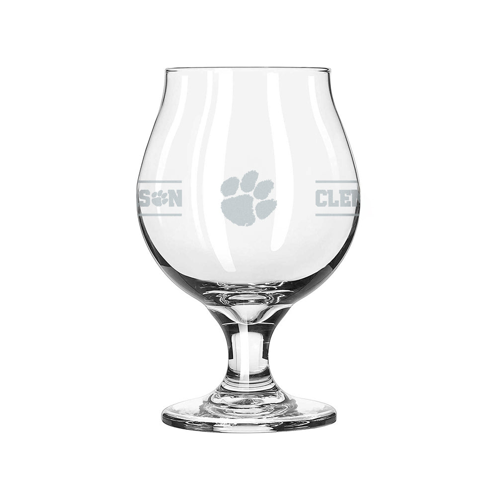 Clemson Frosted Paw Belgium Beer Glass