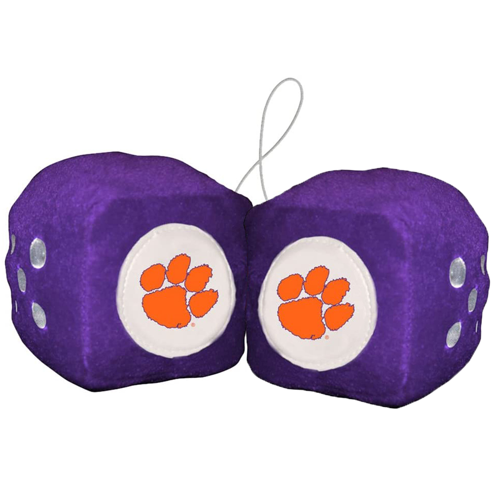 Clemson Fuzzy Dice - PURPLE
