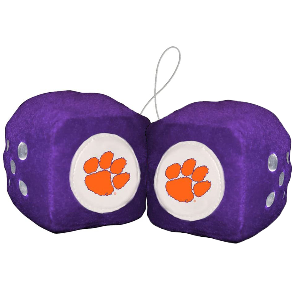 Clemson Fuzzy Dice - PURPLE