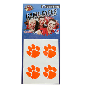 Clemson Game Face Tiger Paw Tattoos