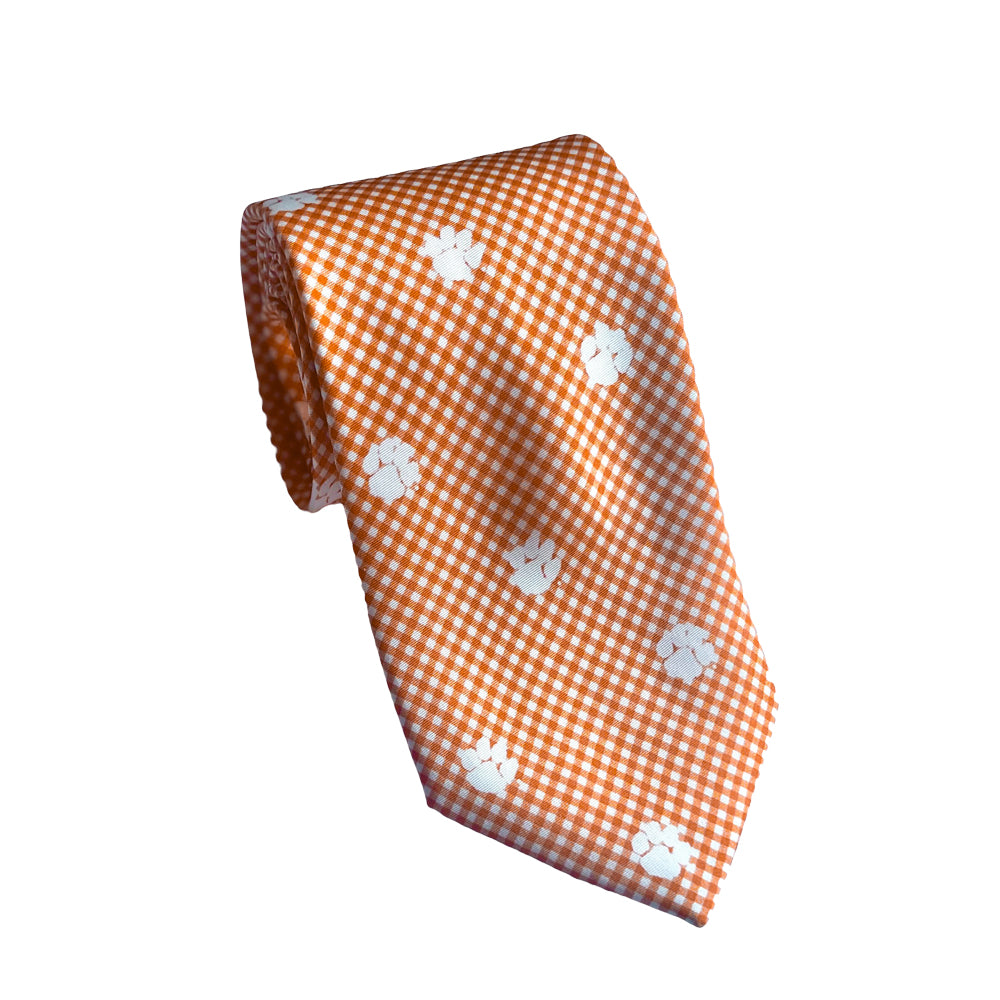 Clemson Gingham Silk Tie