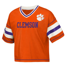 Clemson Girls Grid Iron Tee - ORANGE