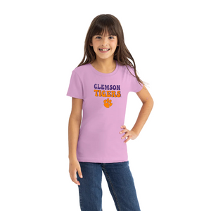 Clemson Girls Princess Short Sleeve Tee - LT PURPLE