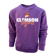 Clemson Girls Split Side Fleece Crew - PURPLE