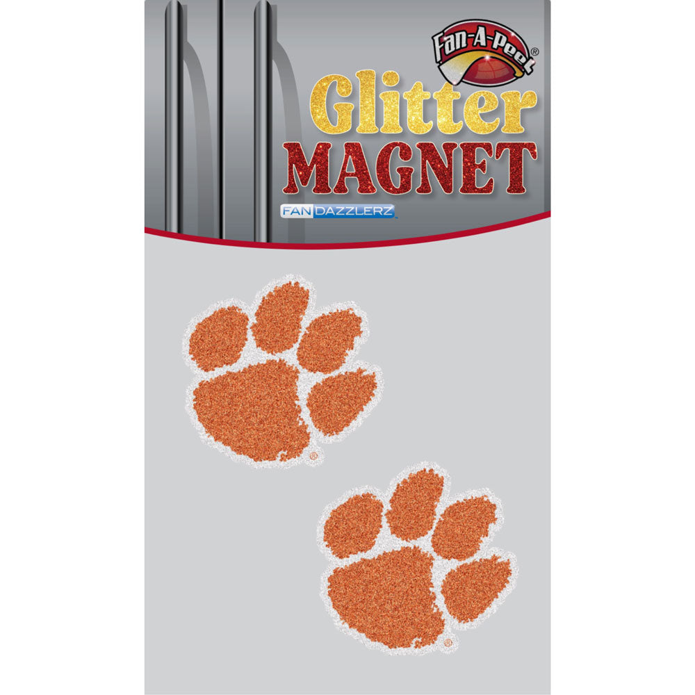 Clemson Glitter Magnet 2pk
