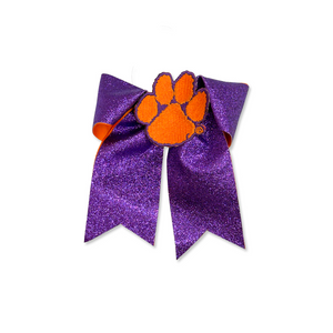 Clemson Glitzy Cheer Bow - PURPLE