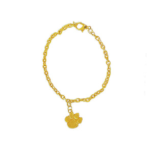 Clemson Gold Plated Paw Charm Bracelet