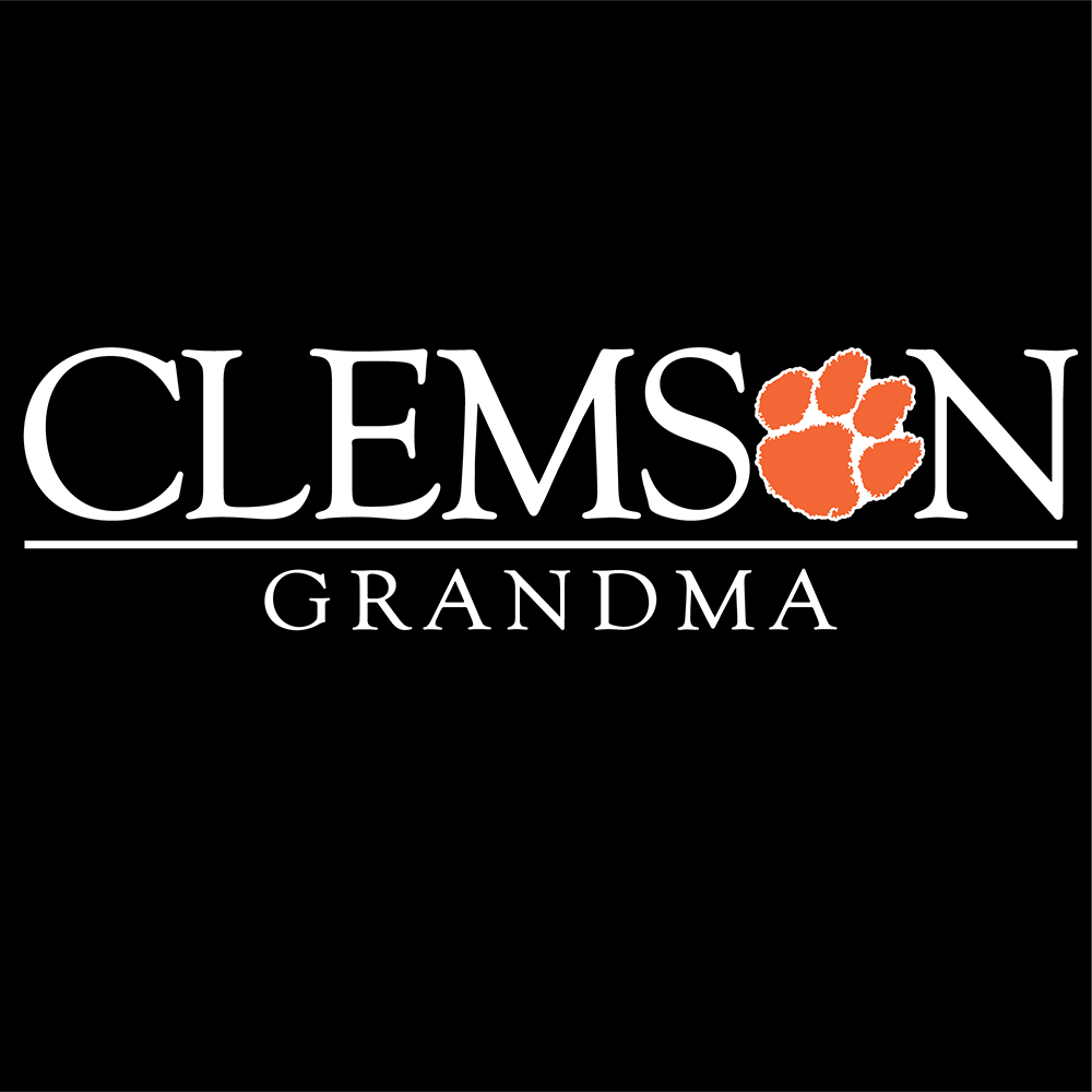 Clemson Grandma Wordmark Decal - WHITE