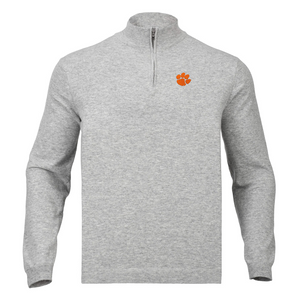 Clemson Harlestons Bennett Quarter-Zip Sweater - GREY