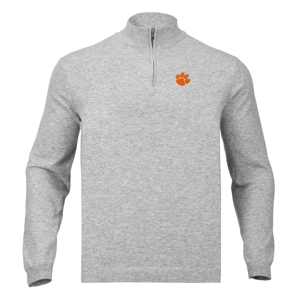 Clemson Harlestons Bennett Quarter-Zip Sweater - GREY