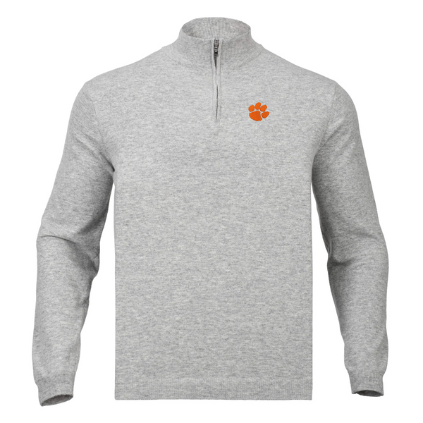 Clemson Harlestons Bennett Quarter-Zip Sweater - GREY