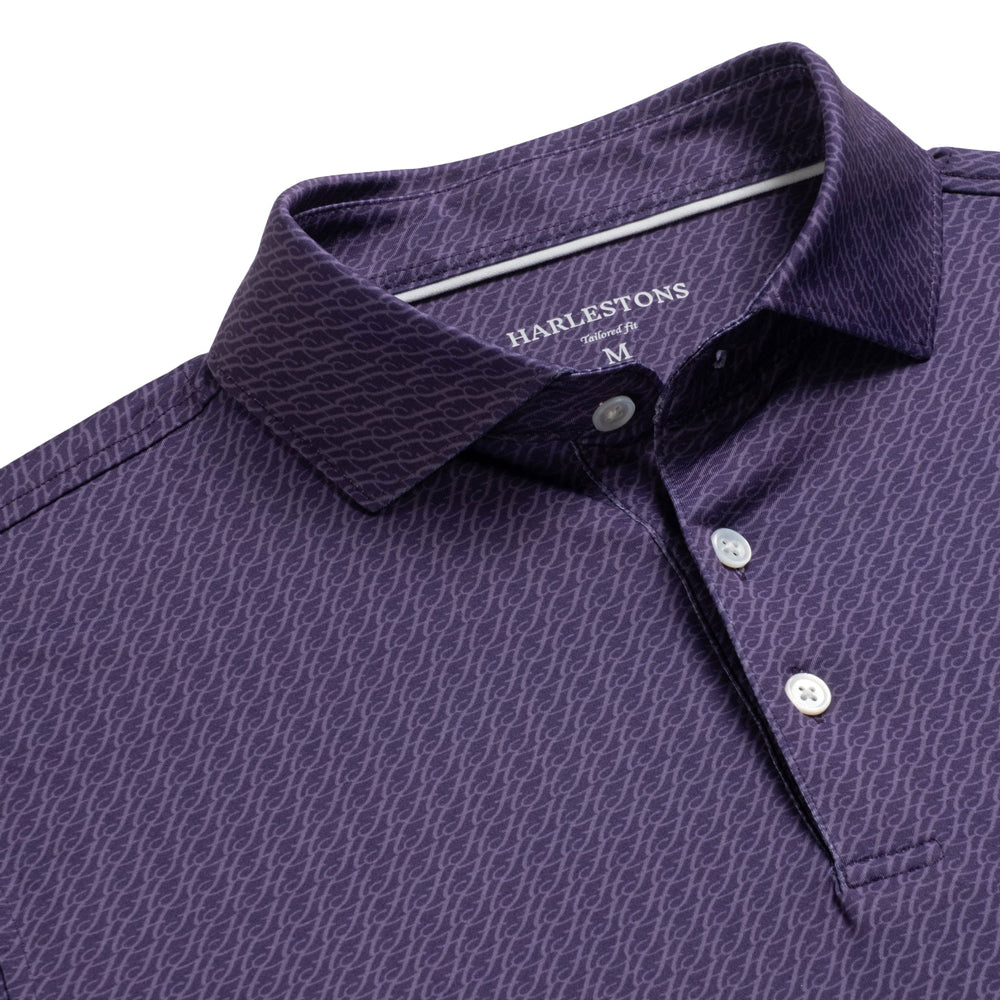 Clemson Harlestons H Script Polo - PURPLE