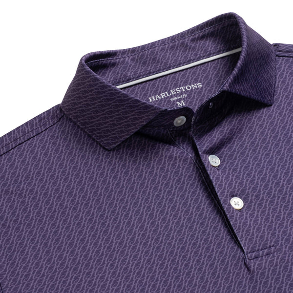 Clemson Harlestons H Script Polo - PURPLE
