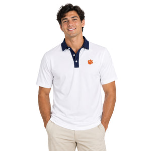 Clemson Harlestons Preston Polo - WHITE