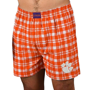 Clemson Hawthorne Flannel Boxer  - ORANGE