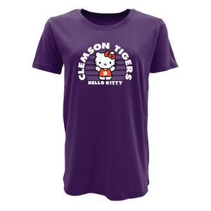Clemson Hello Kitty Shine Dyed Tee - PURPLE
