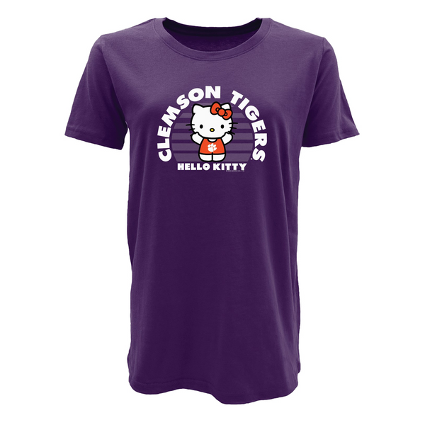 Clemson Hello Kitty Shine Dyed Tee - PURPLE