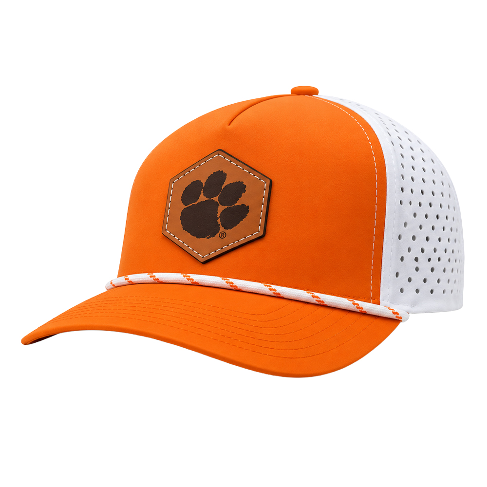 Clemson Hexagon Performance Mesh Rope Cap - OR/OR/WH