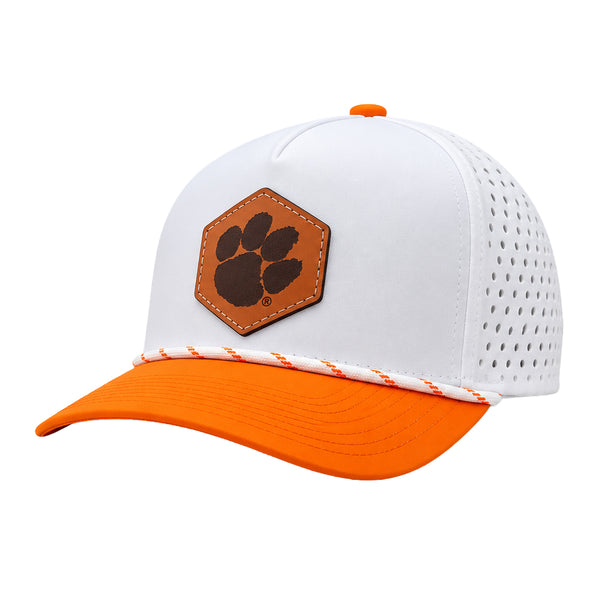 Clemson Hexagon Performance Mesh Rope Cap - WH/OR/WH