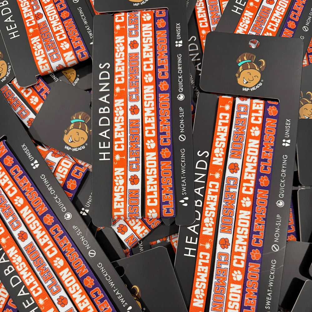 Clemson Hip Heads 4-Pack Non-Slip Thin Headbands